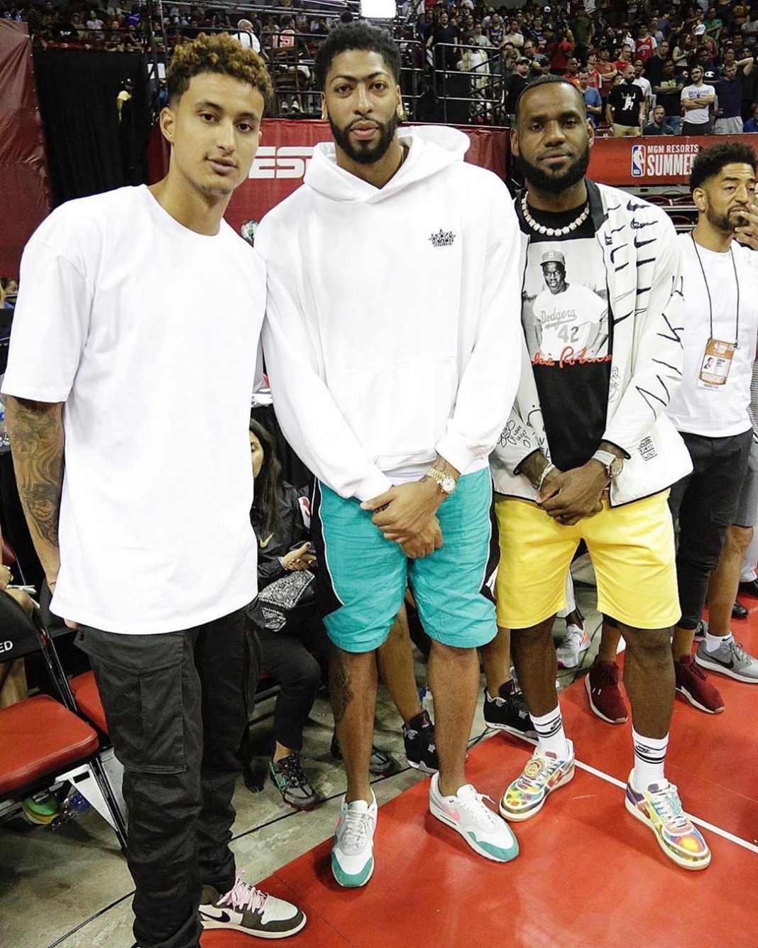 @kingjames, @antdavis23 and @kuz arrive at Summer League for Clippers-Lakers ...